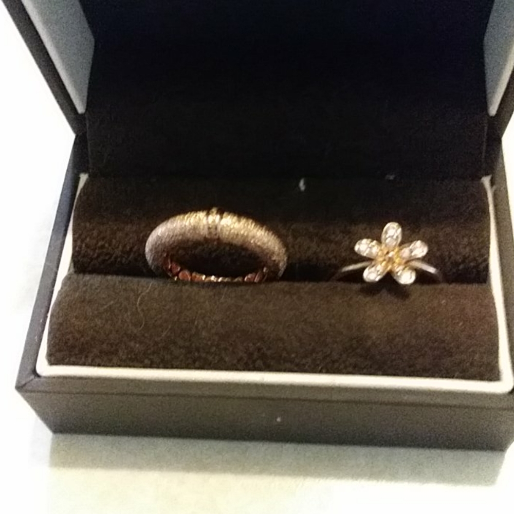 Nwt.. New PANDORA rose ring bundle sz5